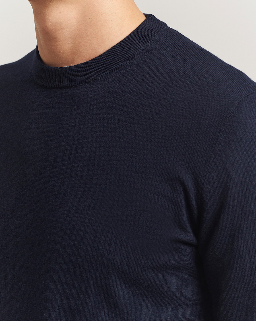 Mies | Puserot | Filippa K | Cotton Merino Basic Sweater Navy