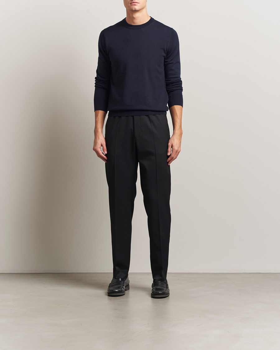 Mies | Puserot | Filippa K | Merino Round Neck Sweater Navy