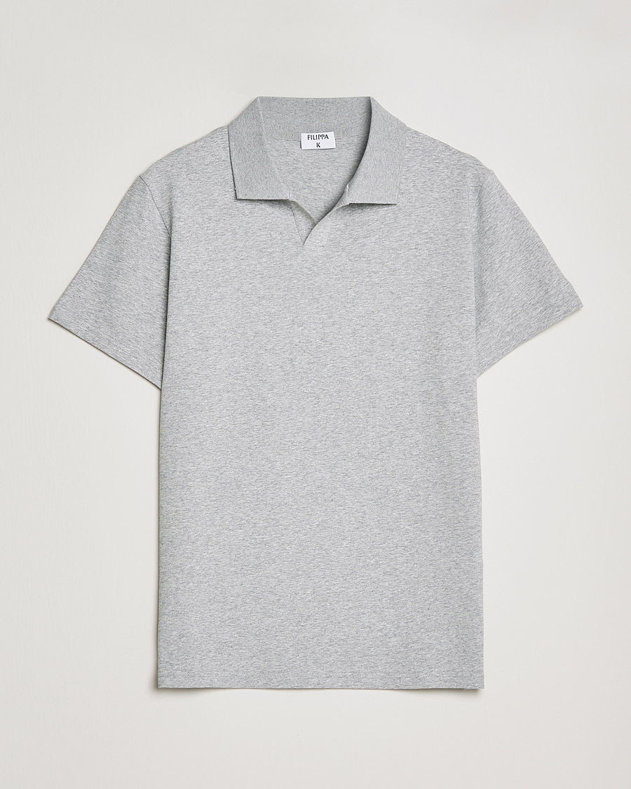 Mies | Pikeet | Filippa K | Soft Lycra Polo Tee Light Grey Melange