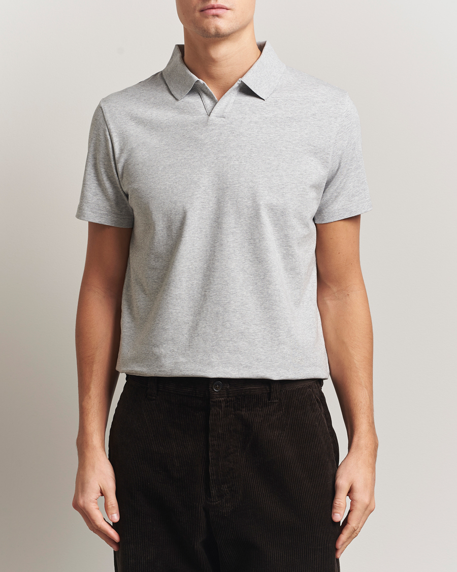 Mies | Pikeet | Filippa K | Soft Lycra Polo Tee Light Grey Melange