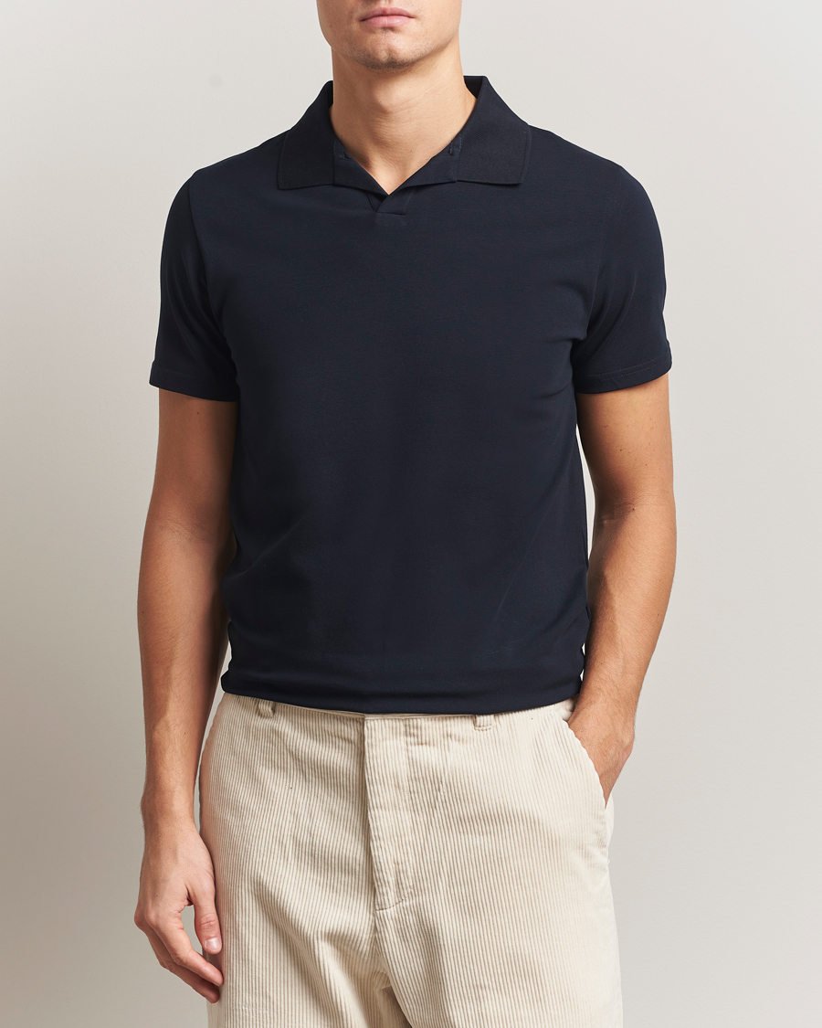 Mies | Pikeet | Filippa K | Soft Lycra Polo Tee Navy