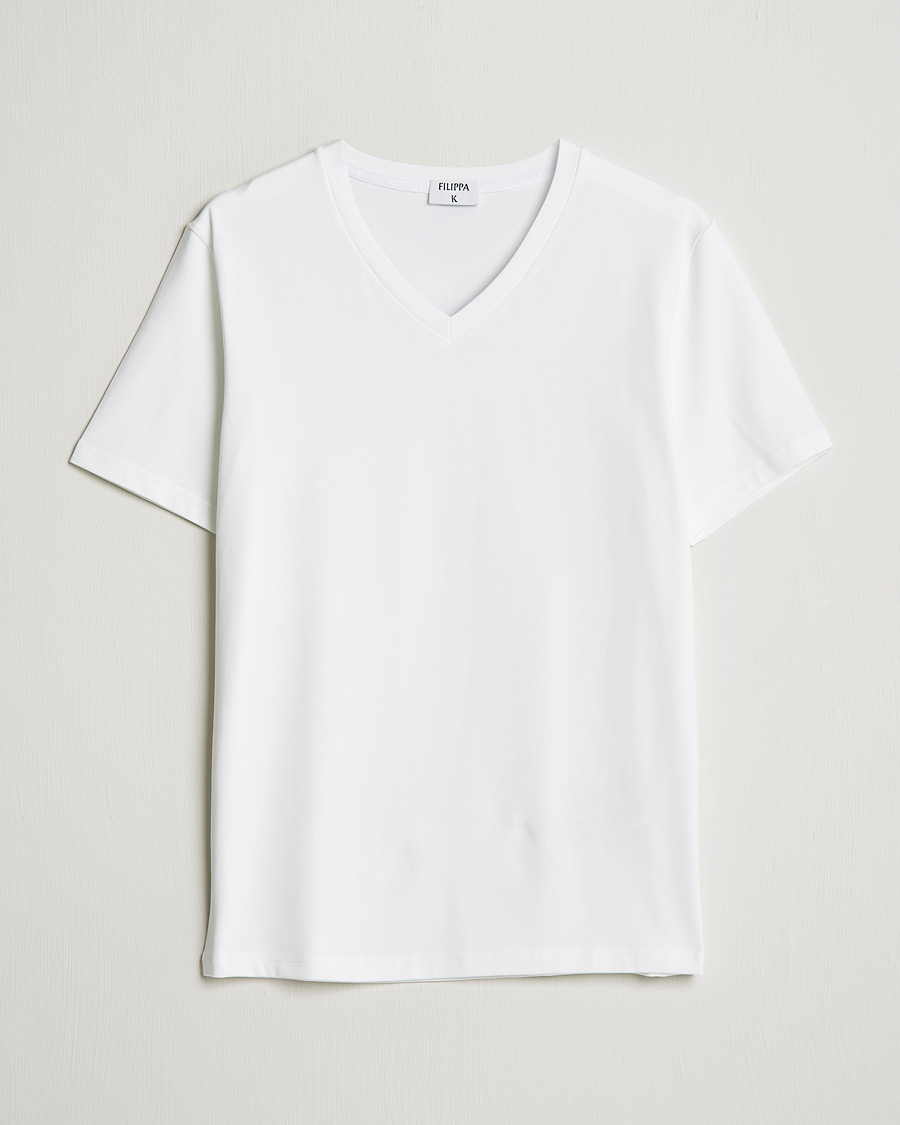 Mies | T-paidat | Filippa K | Soft Lycra V-Neck Tee White
