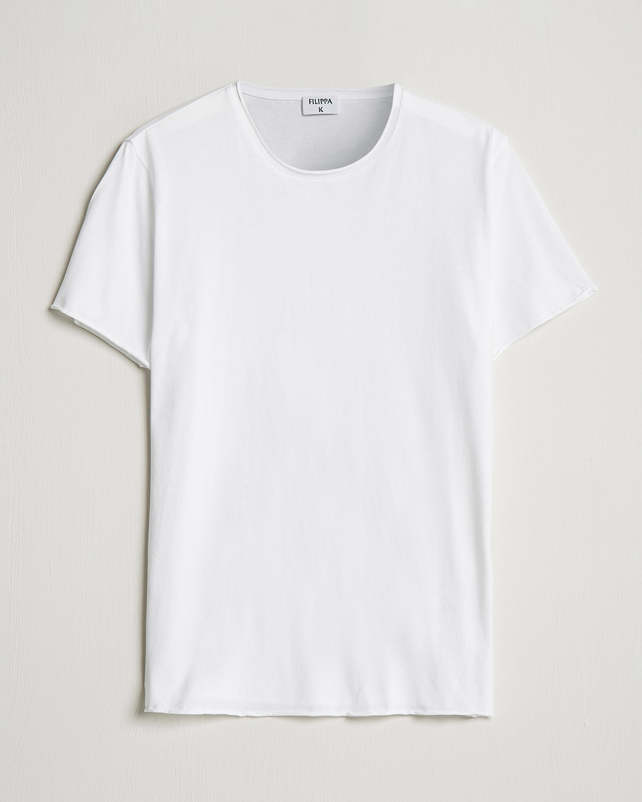 Mies | T-paidat | Filippa K | Roll Neck Crew Neck Tee White