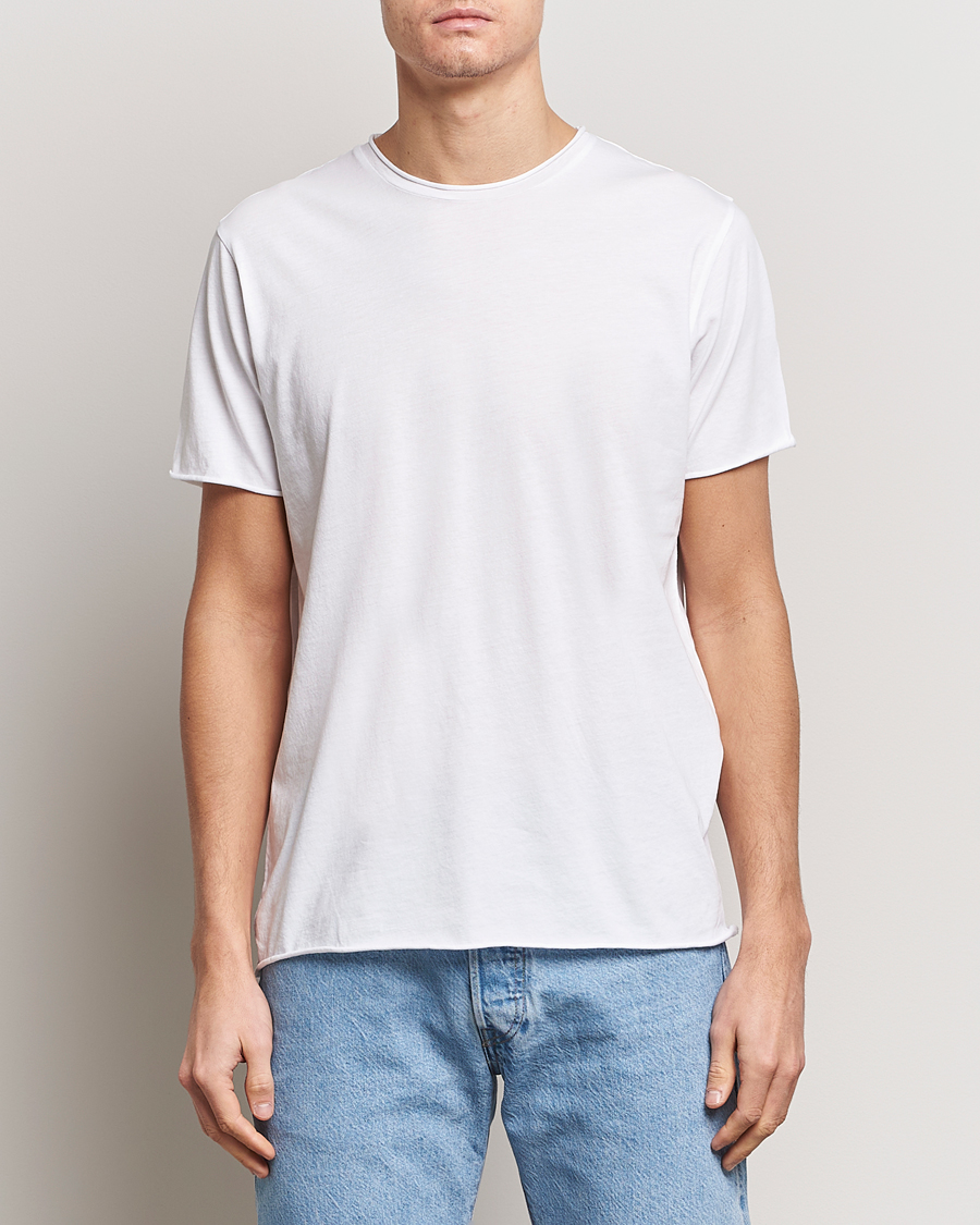 Mies | T-paidat | Filippa K | Roll Neck Crew Neck Tee White