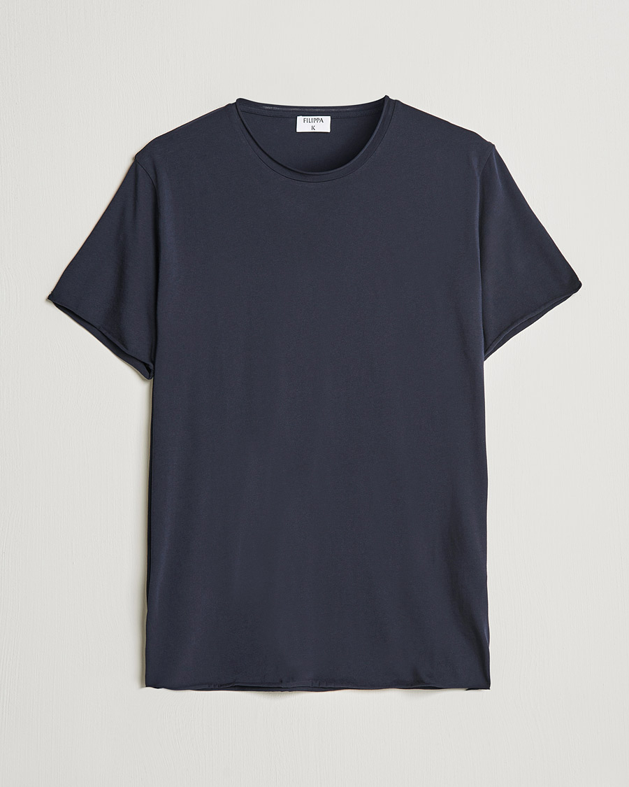 Mies | T-paidat | Filippa K | Roll Neck Crew Neck Tee Navy