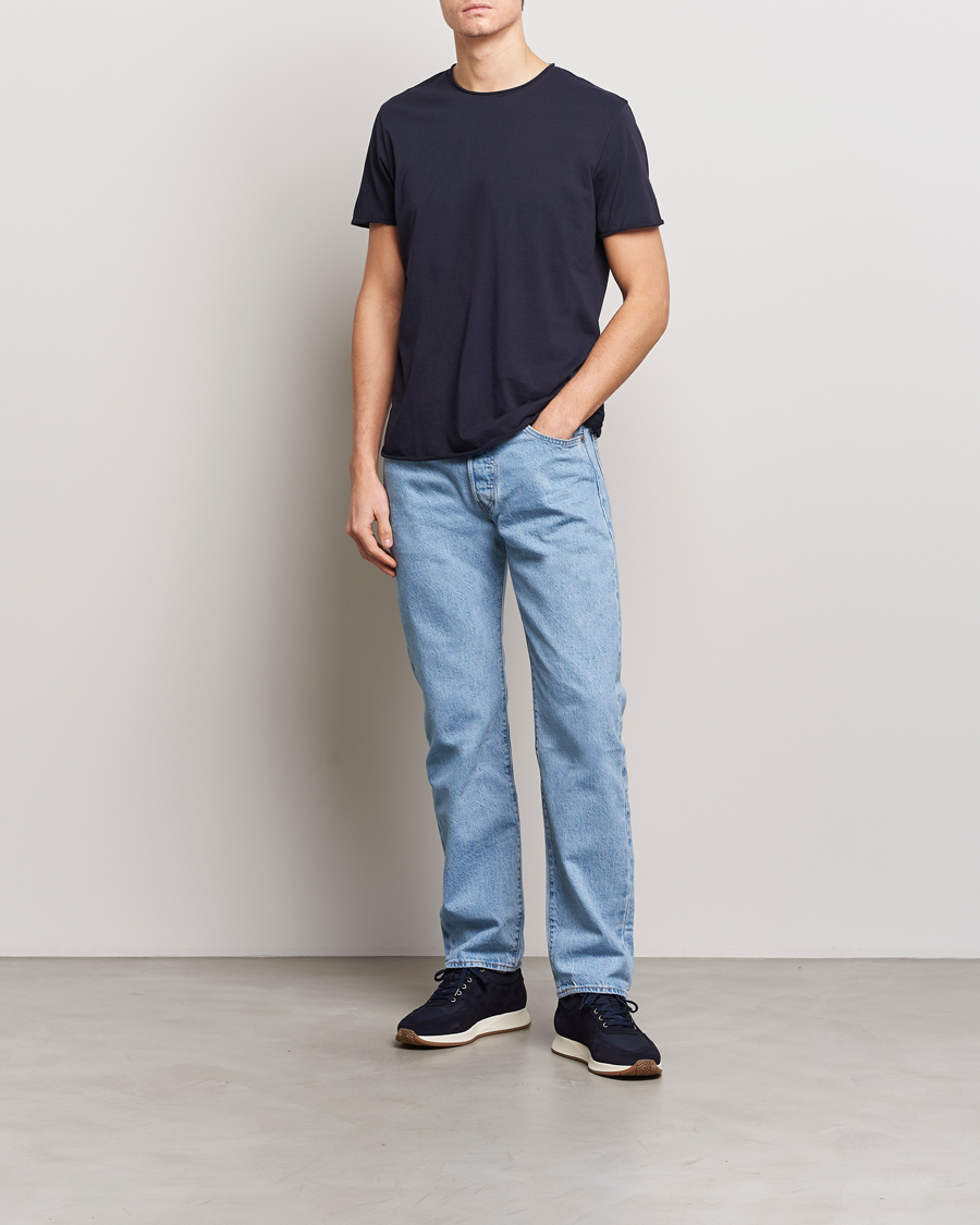 Mies | T-paidat | Filippa K | Roll Neck Crew Neck Tee Navy