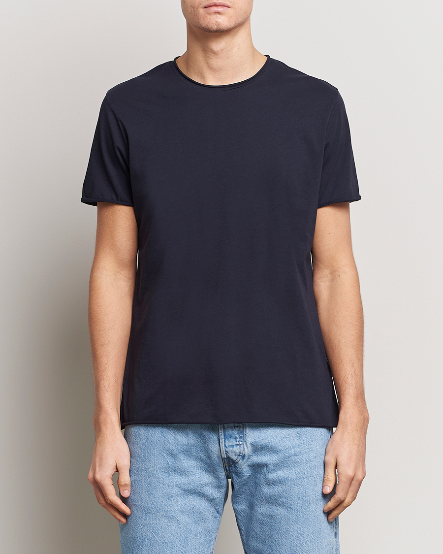 Mies | T-paidat | Filippa K | Roll Neck Crew Neck Tee Navy