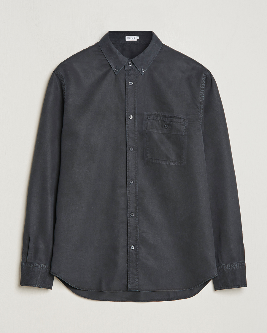 Mies | Kauluspaidat | Filippa K | Zachary Tencel Shirt Almost Black