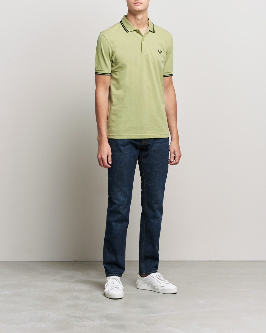 Mies | Pikeet | Fred Perry | Twin Tip Polo Sage Green 