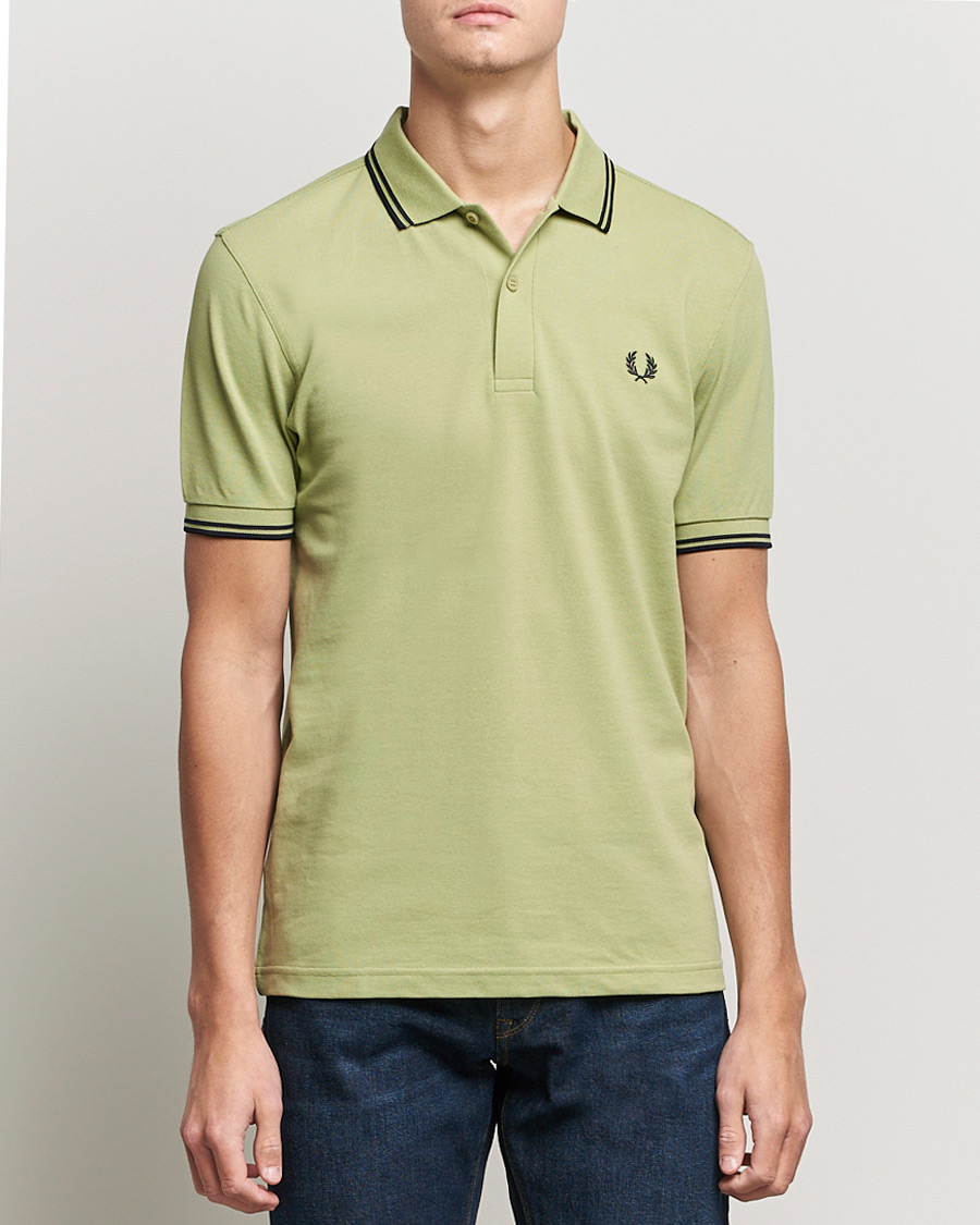 Mies | Pikeet | Fred Perry | Twin Tip Polo Sage Green 