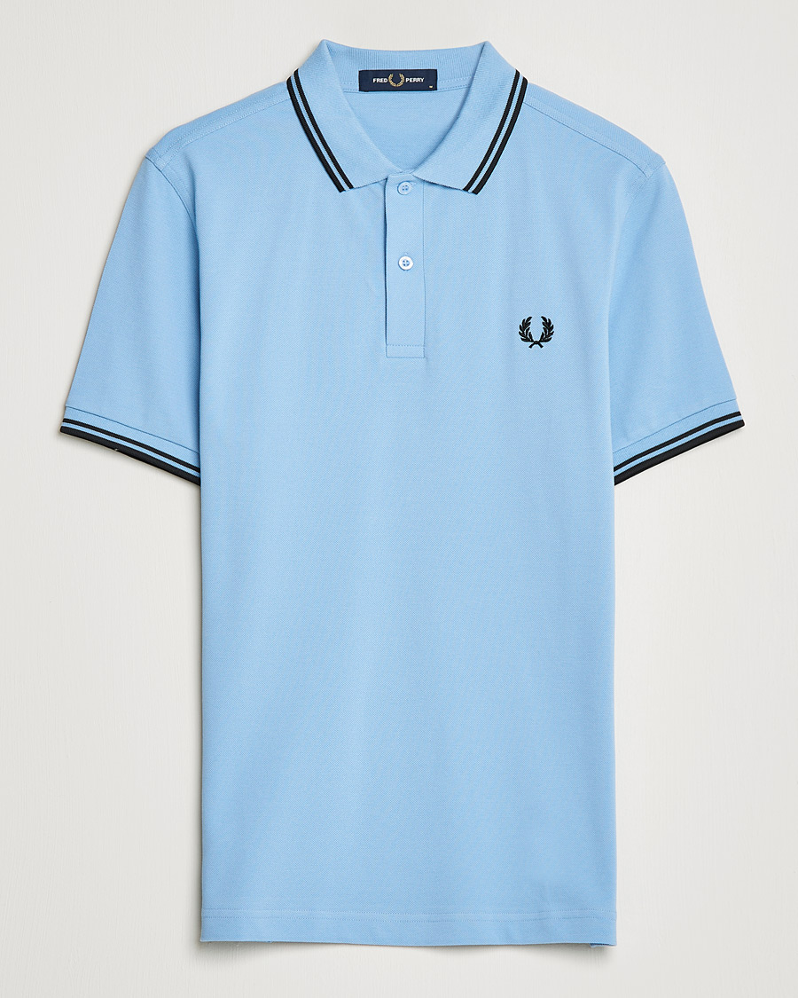 Mies | Pikeet | Fred Perry | Twin Tip Polo Sky Blue Black