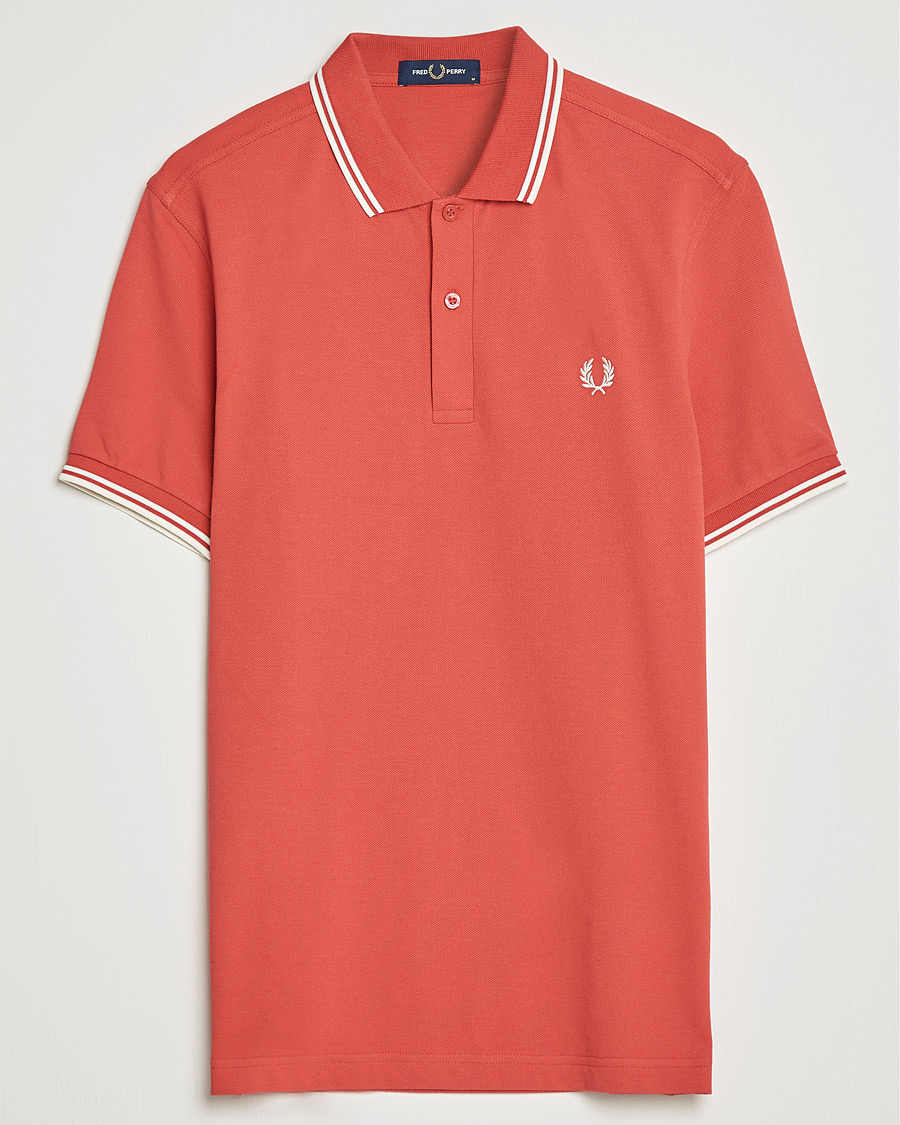 Mies | Pikeet | Fred Perry | Twin Tip Polo Washed Red