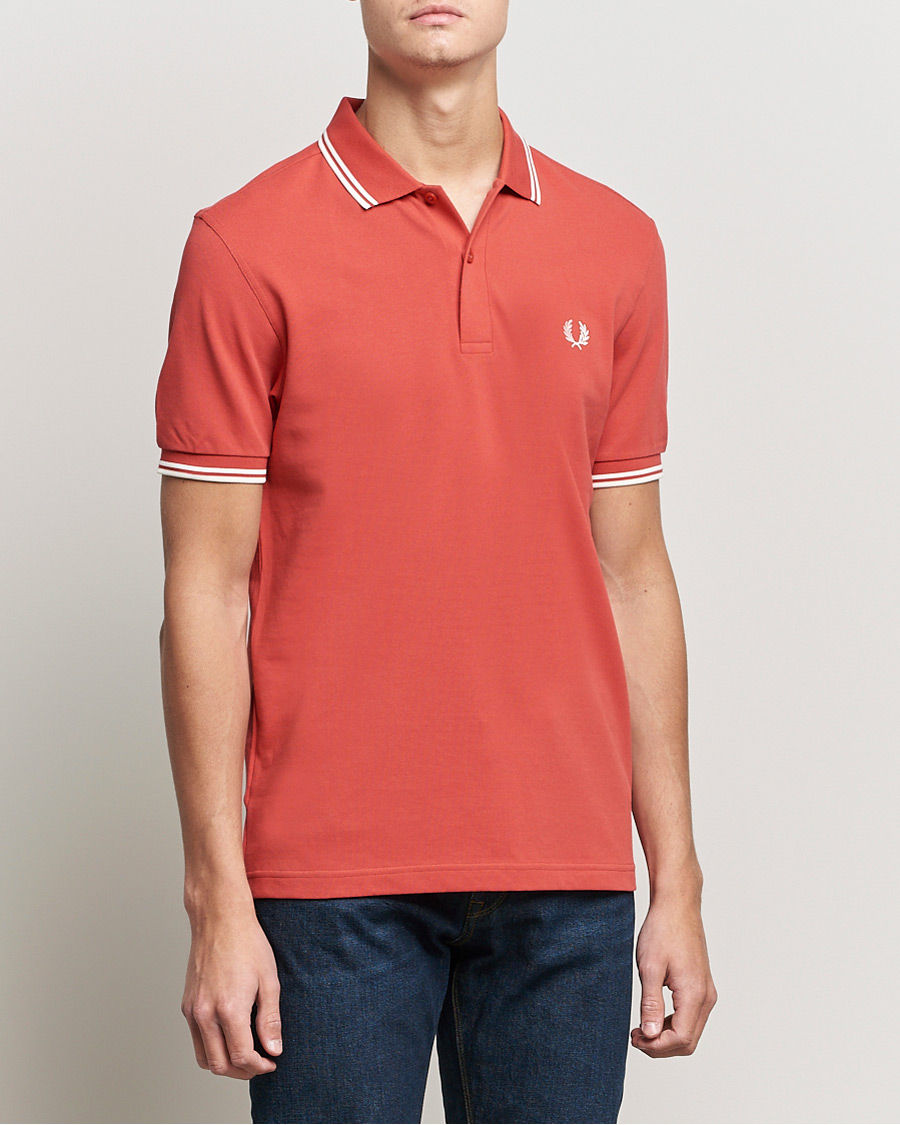 Mies | Pikeet | Fred Perry | Twin Tip Polo Washed Red