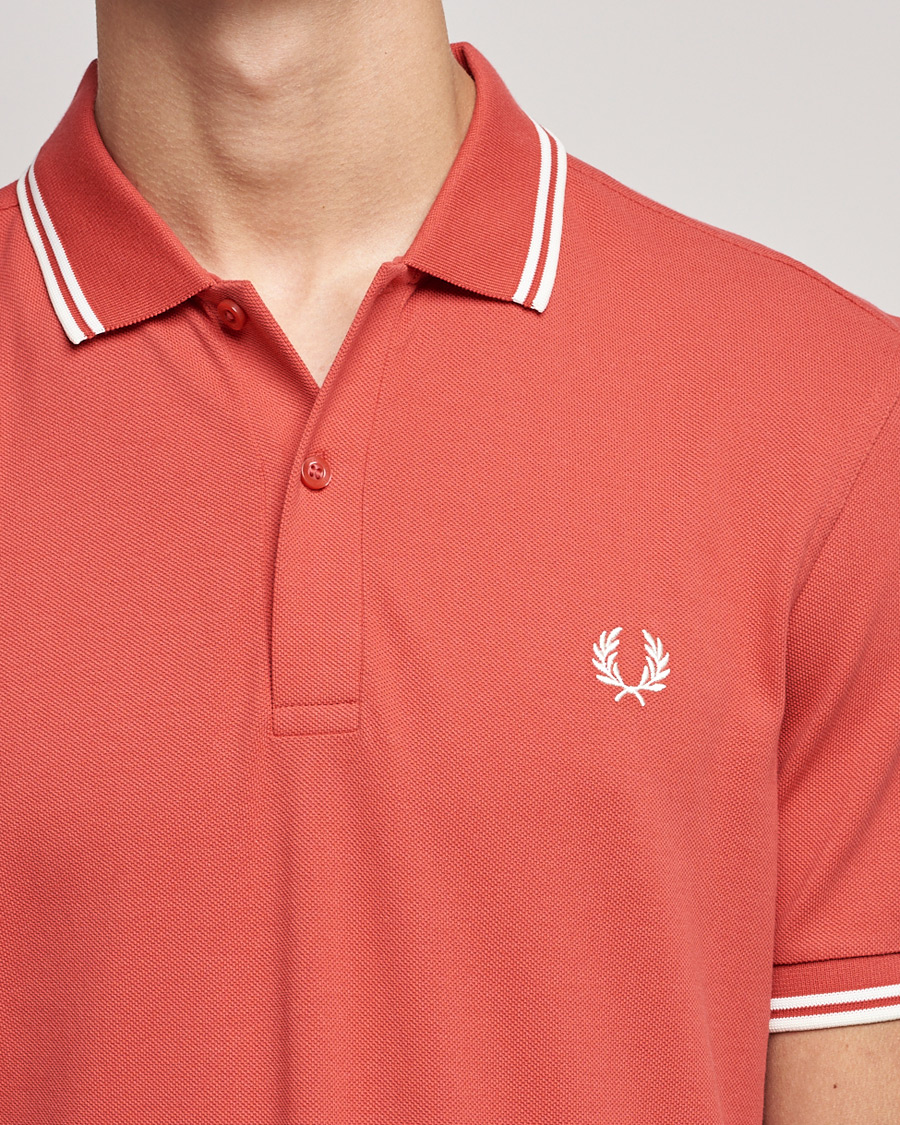 Mies | Pikeet | Fred Perry | Twin Tip Polo Washed Red