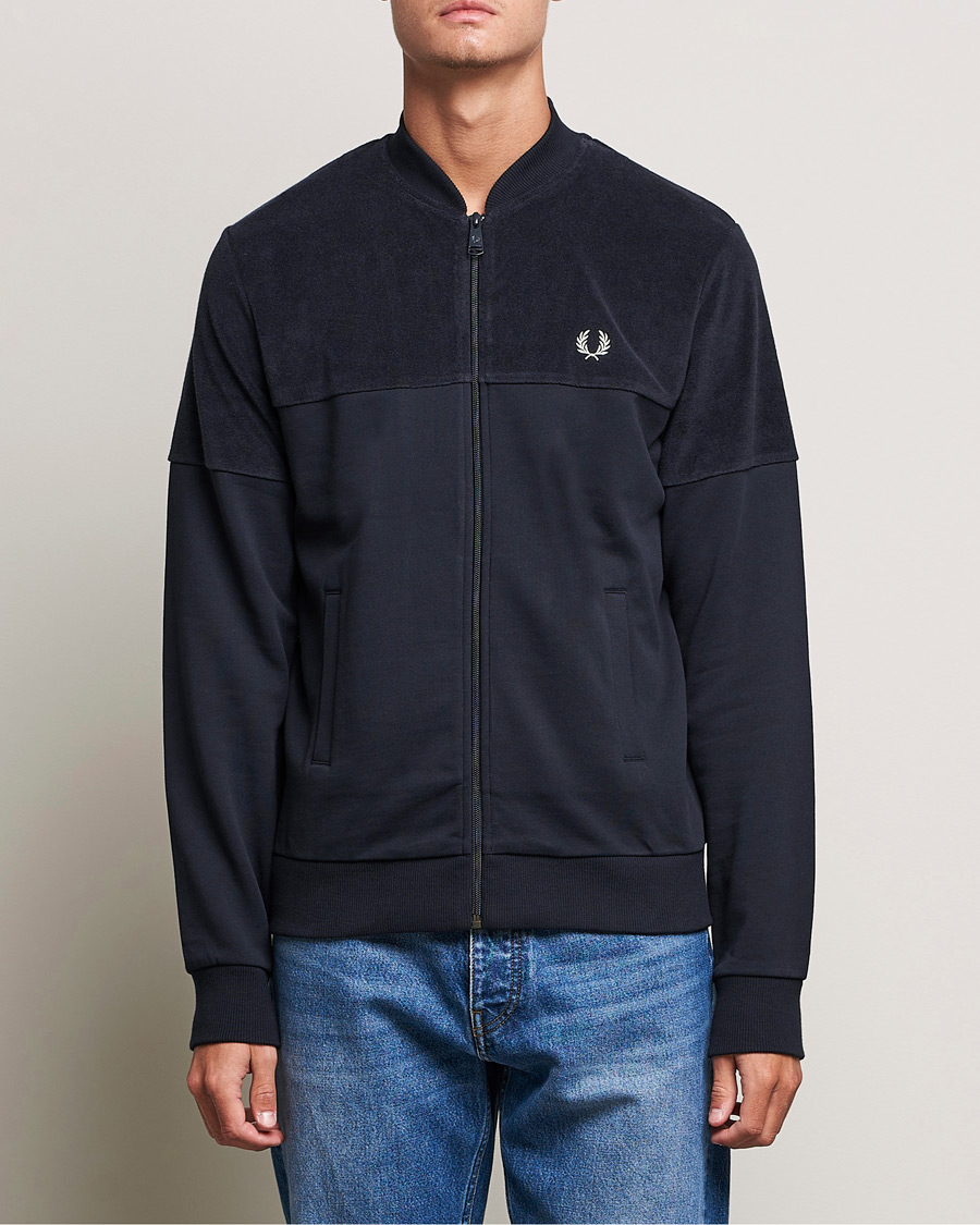 Mies |  | Fred Perry | Towelling Pannel Track Jacket Navy