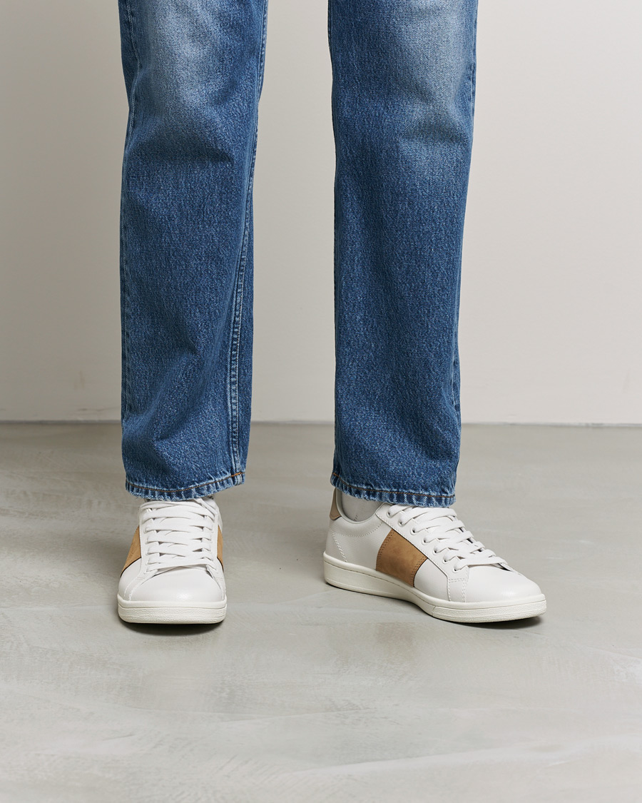 Mies | Fred Perry B721 Pique Embossed Leather Sneaker Porcelain | Fred Perry | B721 Pique Embossed Leather Sneaker Porcelain