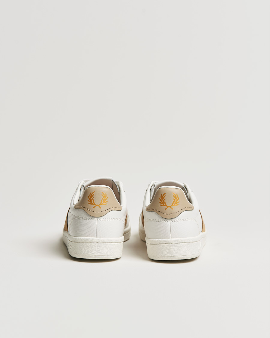 Mies | Fred Perry B721 Pique Embossed Leather Sneaker Porcelain | Fred Perry | B721 Pique Embossed Leather Sneaker Porcelain
