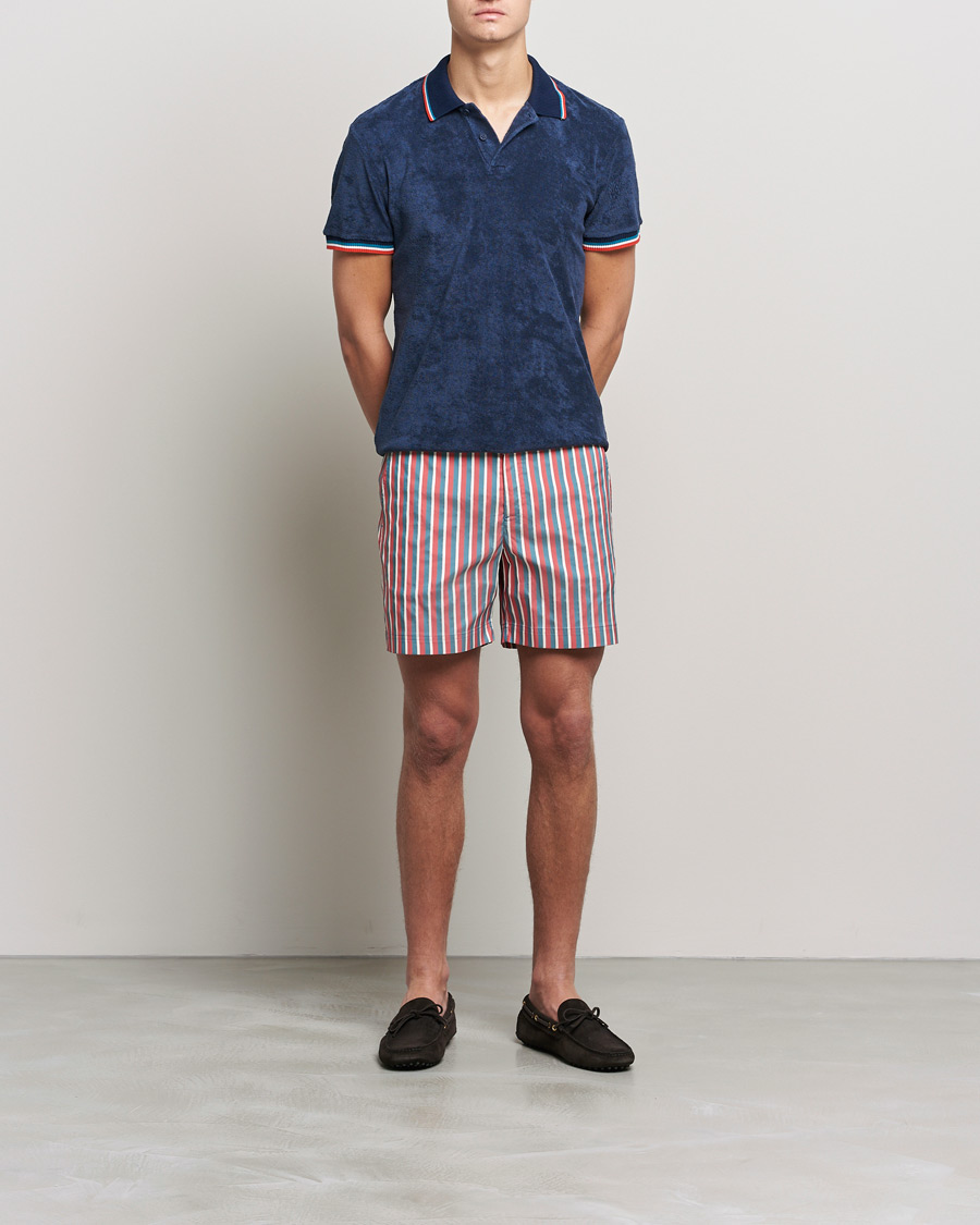 Mies | Best of British | Orlebar Brown | Jarrett Towelling Striped Tipping Polo Navy