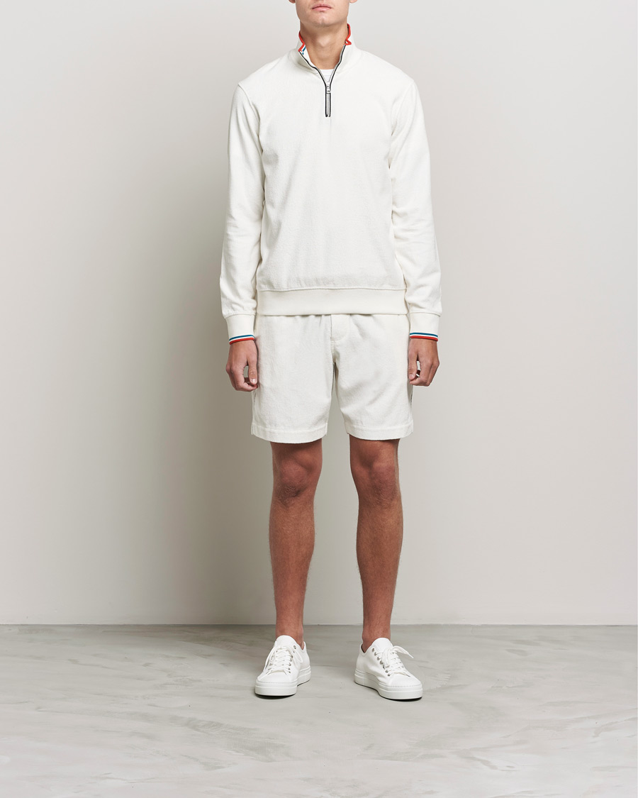 Mies | Shortsit | Orlebar Brown | Afador OB Stripe Towelling Shorts White Sand