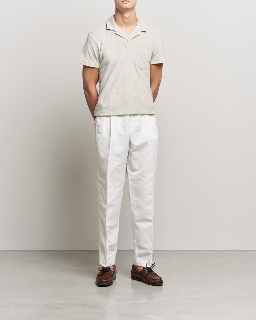 Mies | Orlebar Brown | Orlebar Brown | Dunmore Linen/Cotton Trousers White Sand