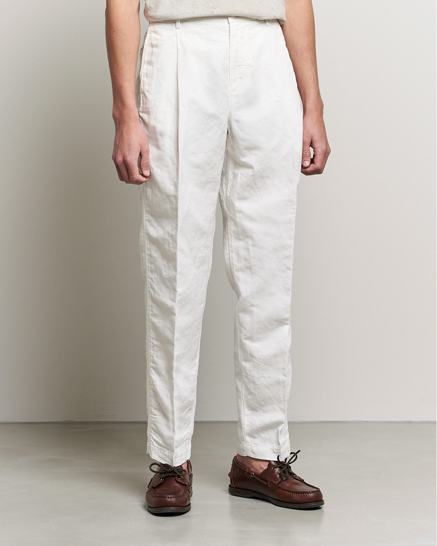 Mies | Housut | Orlebar Brown | Dunmore Linen/Cotton Trousers White Sand