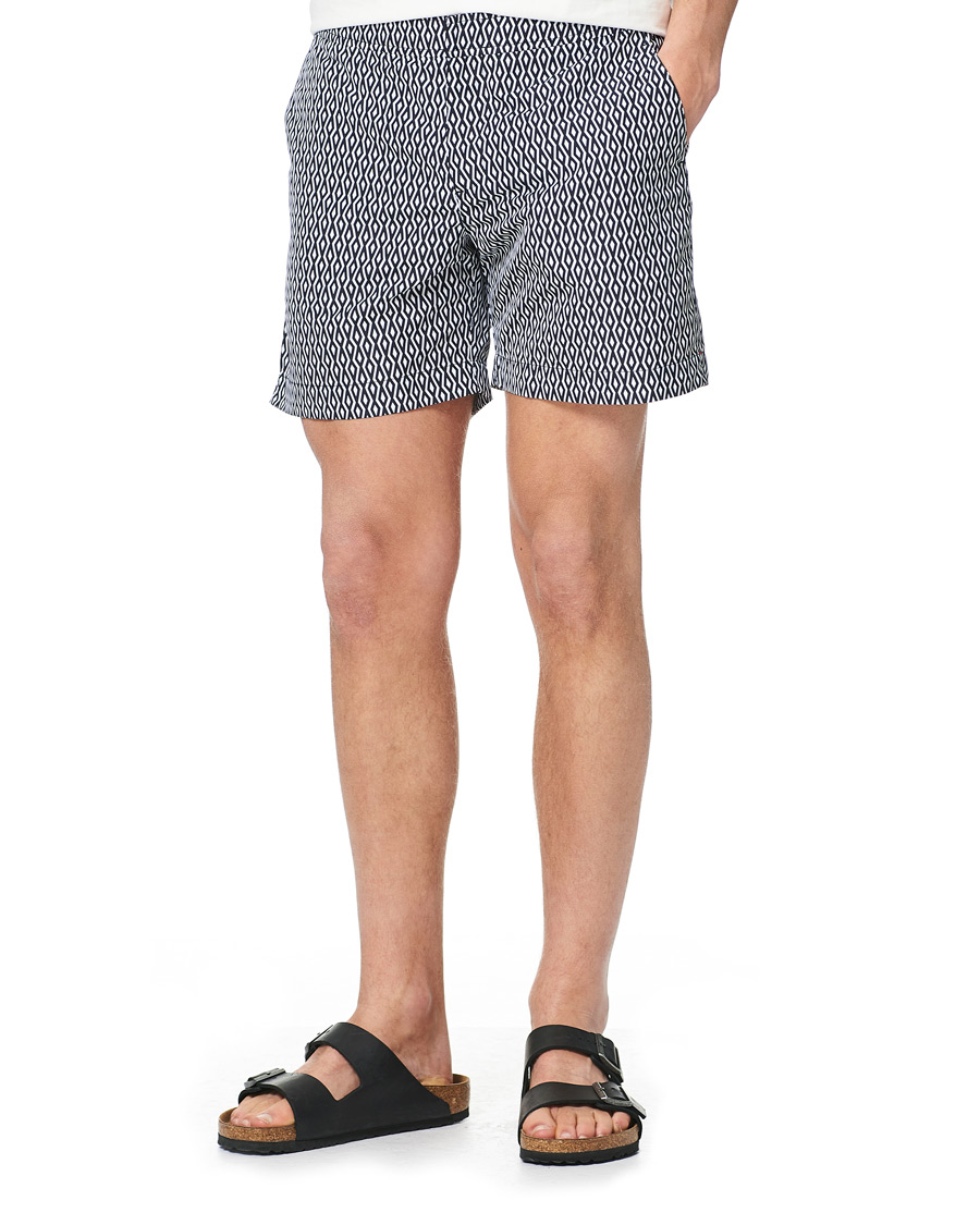 Mies | Uimahousut | Orlebar Brown | Bulldog Alado Printed Swimshorts Night Iris/White