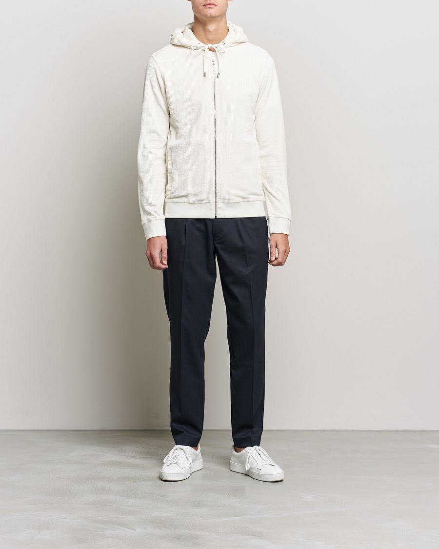 Mies | Puserot | Orlebar Brown | Matthers DN Towelling Racked Zip Hood White Sand