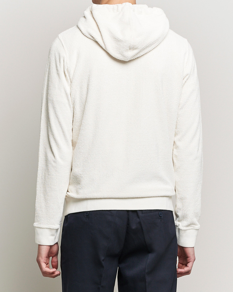 Mies | Puserot | Orlebar Brown | Matthers DN Towelling Racked Zip Hood White Sand