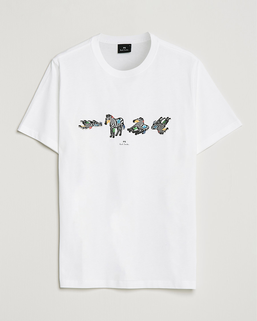 Mies | T-paidat | PS Paul Smith | Zebras Organic Cotton Tee White