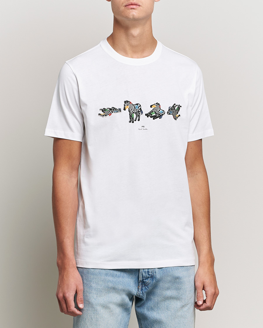 Mies | T-paidat | PS Paul Smith | Zebras Organic Cotton Tee White