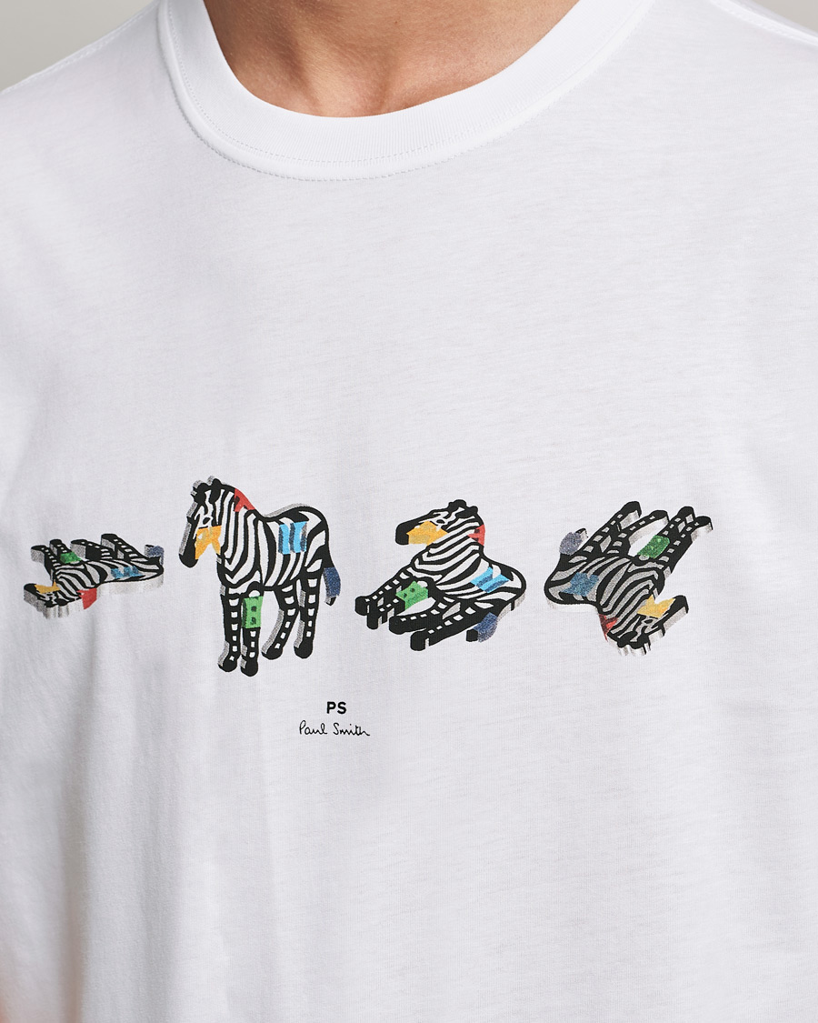 Mies | T-paidat | PS Paul Smith | Zebras Organic Cotton Tee White