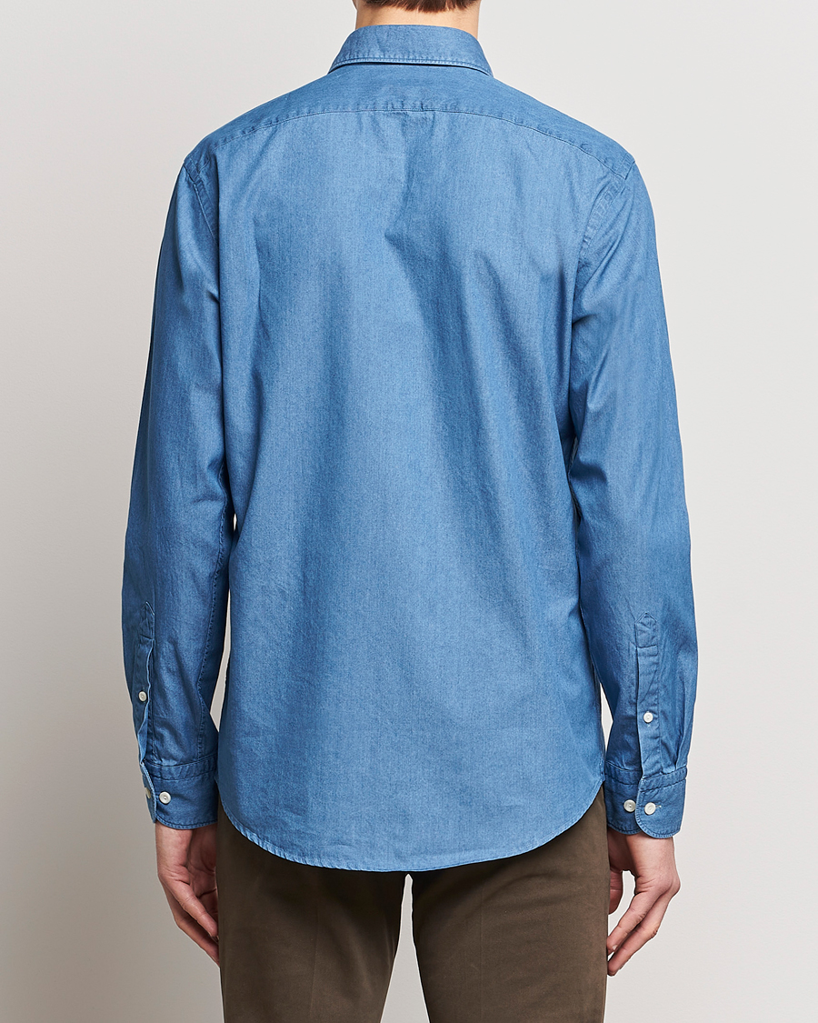 Mies | Kauluspaidat | Eton | Lightweight Casual Fit Denim Shirt Blue