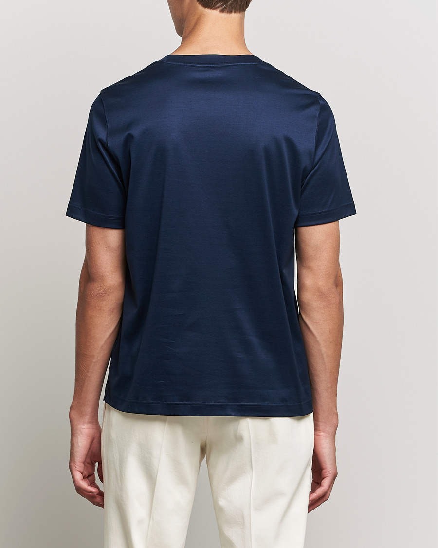 Mies | T-paidat | Eton | Filo Di Scozia Cotton T-Shirt Navy