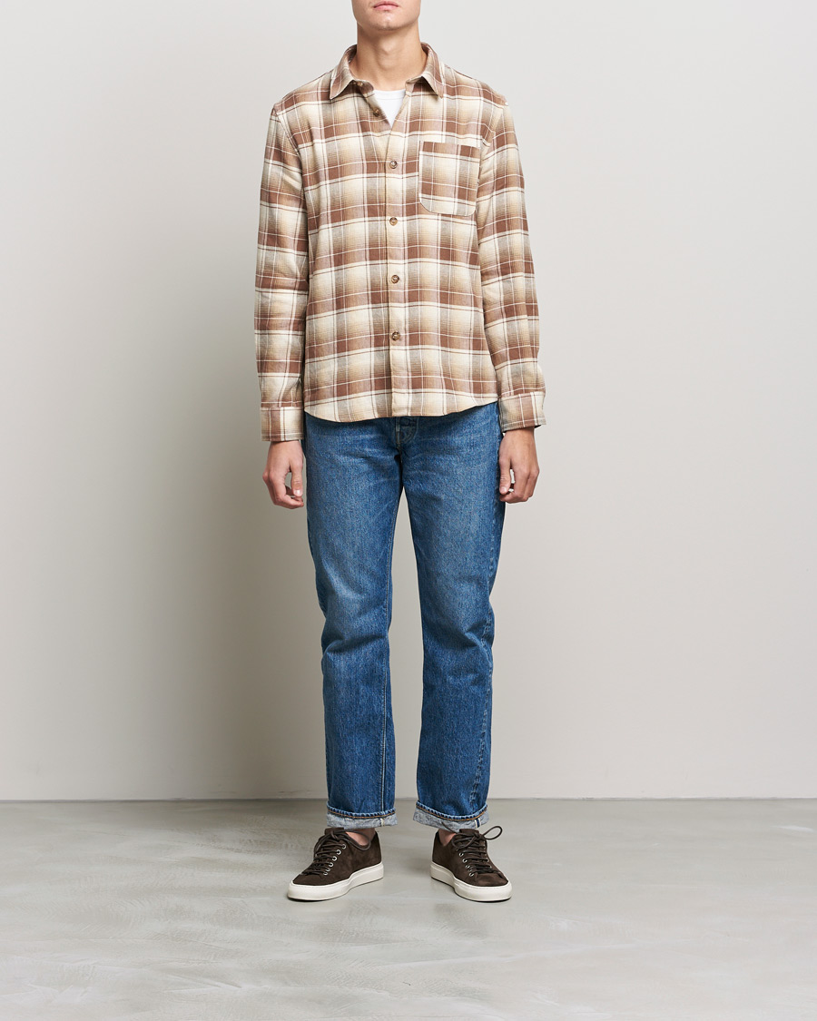 Mies | Kauluspaidat | A.P.C. | Trek Overshirt Beige Check