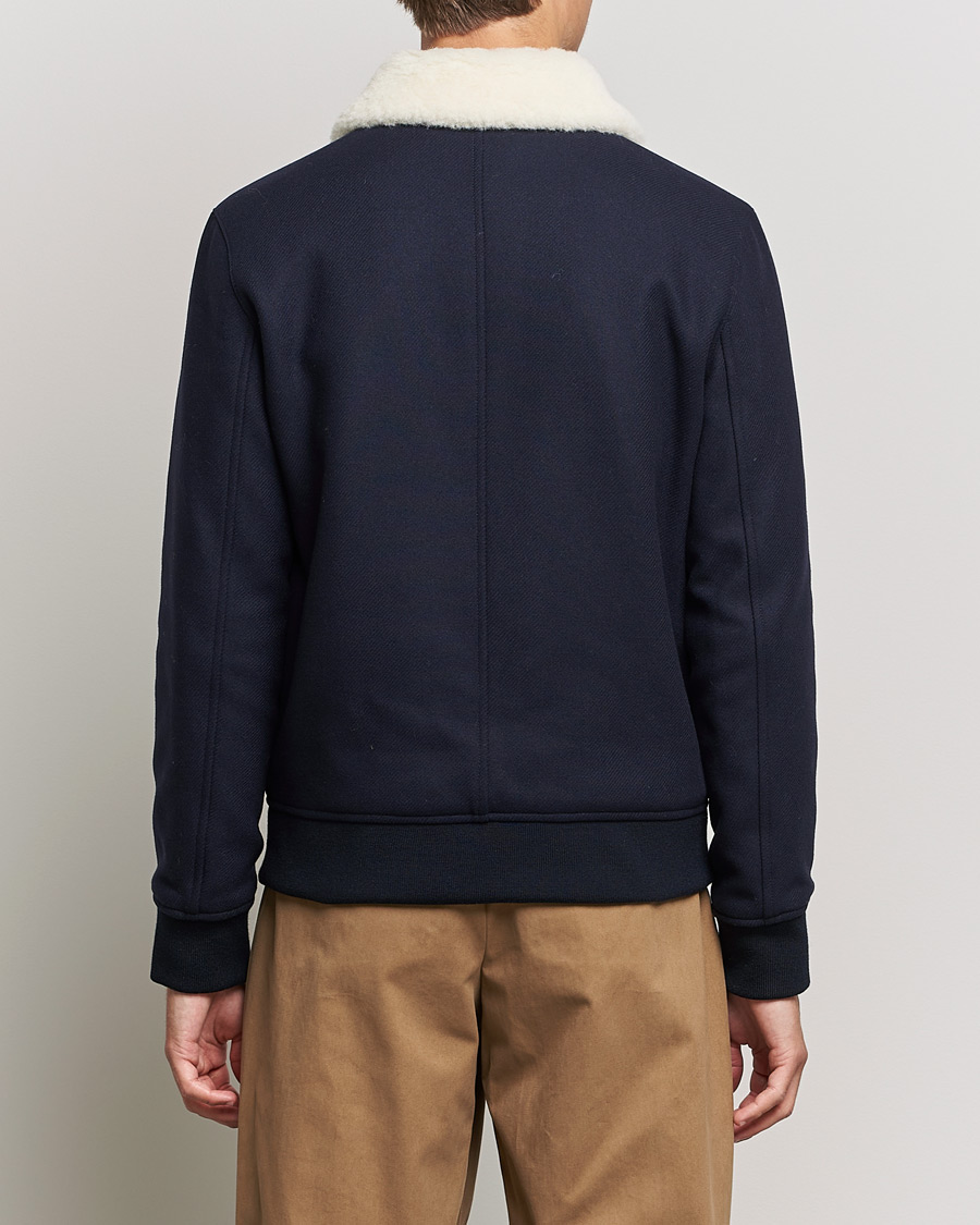 Mies | Takit | A.P.C. | Ben Shearling Bomber Jacket Navy
