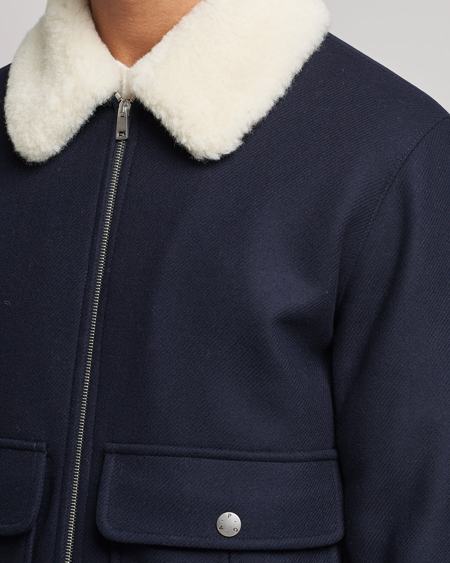 Mies | Takit | A.P.C. | Ben Shearling Bomber Jacket Navy
