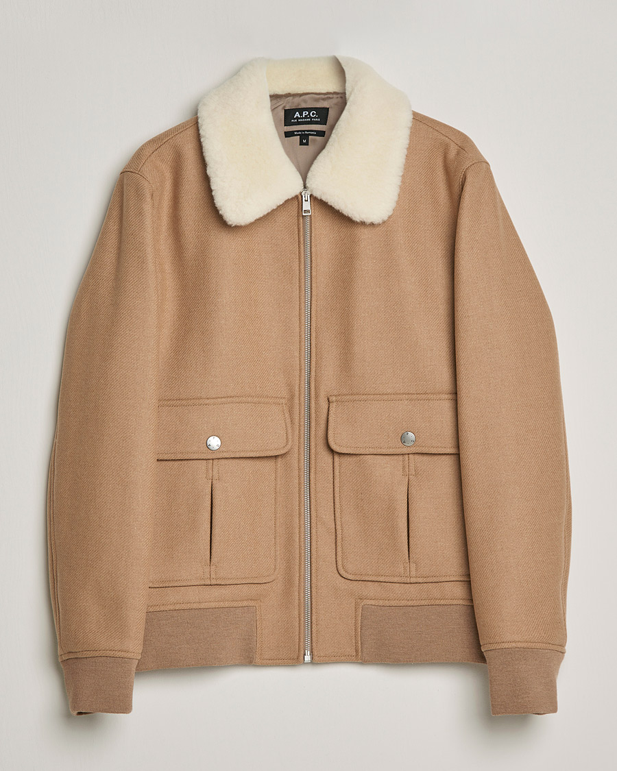 Mies | Takit | A.P.C. | Ben Shearling Bomber Jacket Beige
