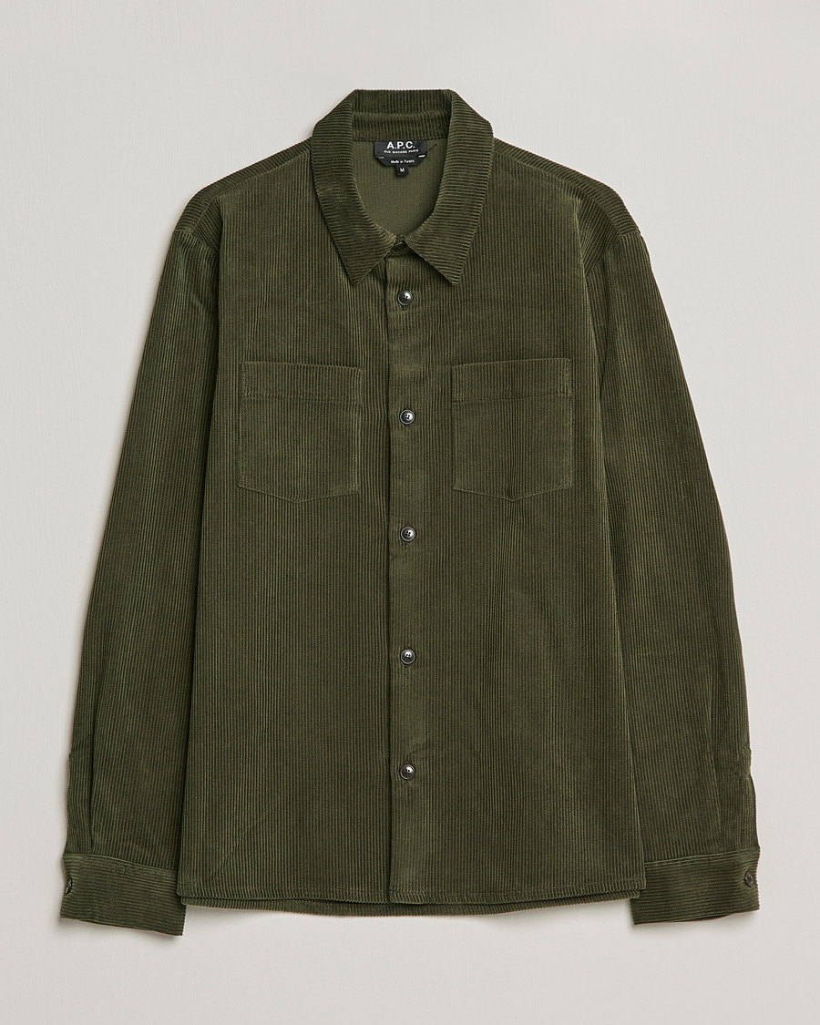 Mies | Kauluspaidat | A.P.C. | Joe Corduroy Overshirt Military Khaki