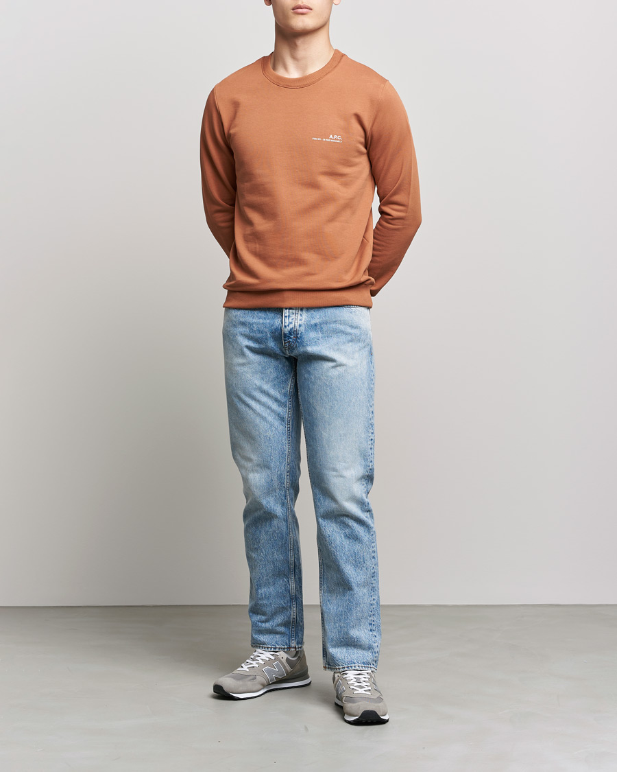 Mies | Puserot | A.P.C. | Item Crew Neck Sweatshirt Terracotta