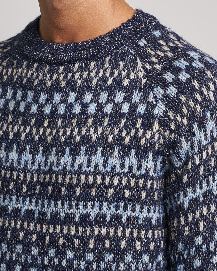 Mies | Puserot | A.P.C. | Leonard Jacquard Pullover Blue Heather