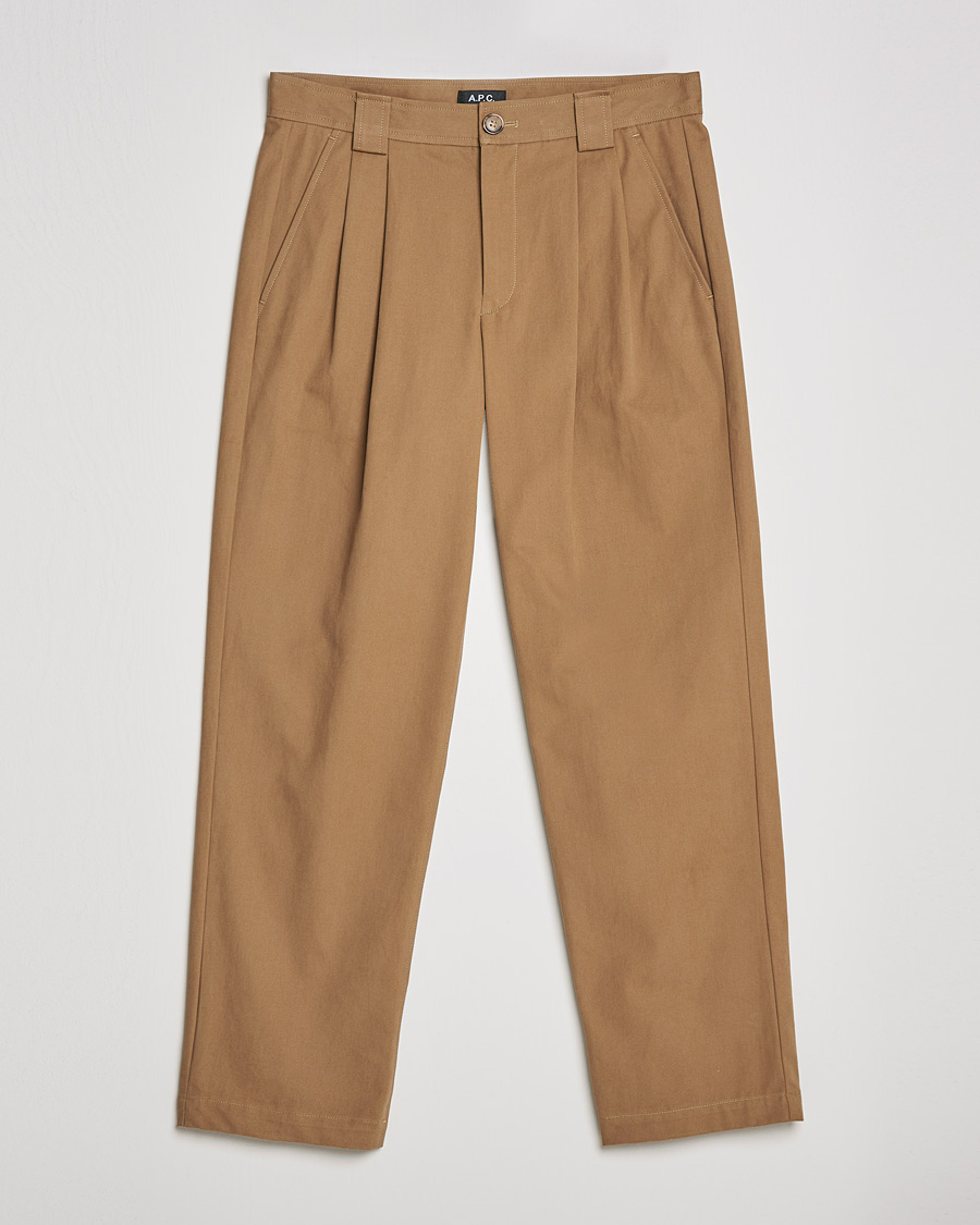 Mies | Housut | A.P.C. | Eddy Pleated Chinos Tobacco
