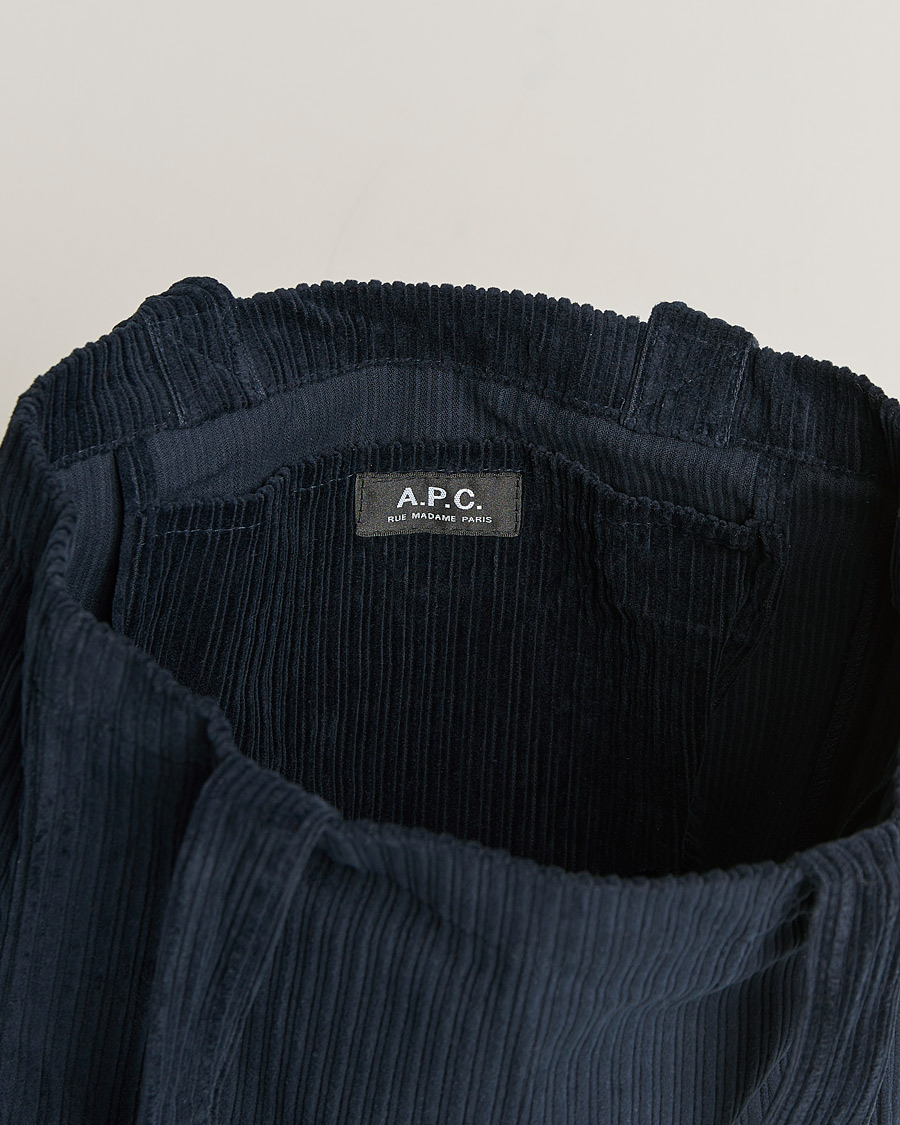 Mies | A.P.C. Lou Corduroy Tote Bag Navy | A.P.C. | Lou Corduroy Tote Bag Navy