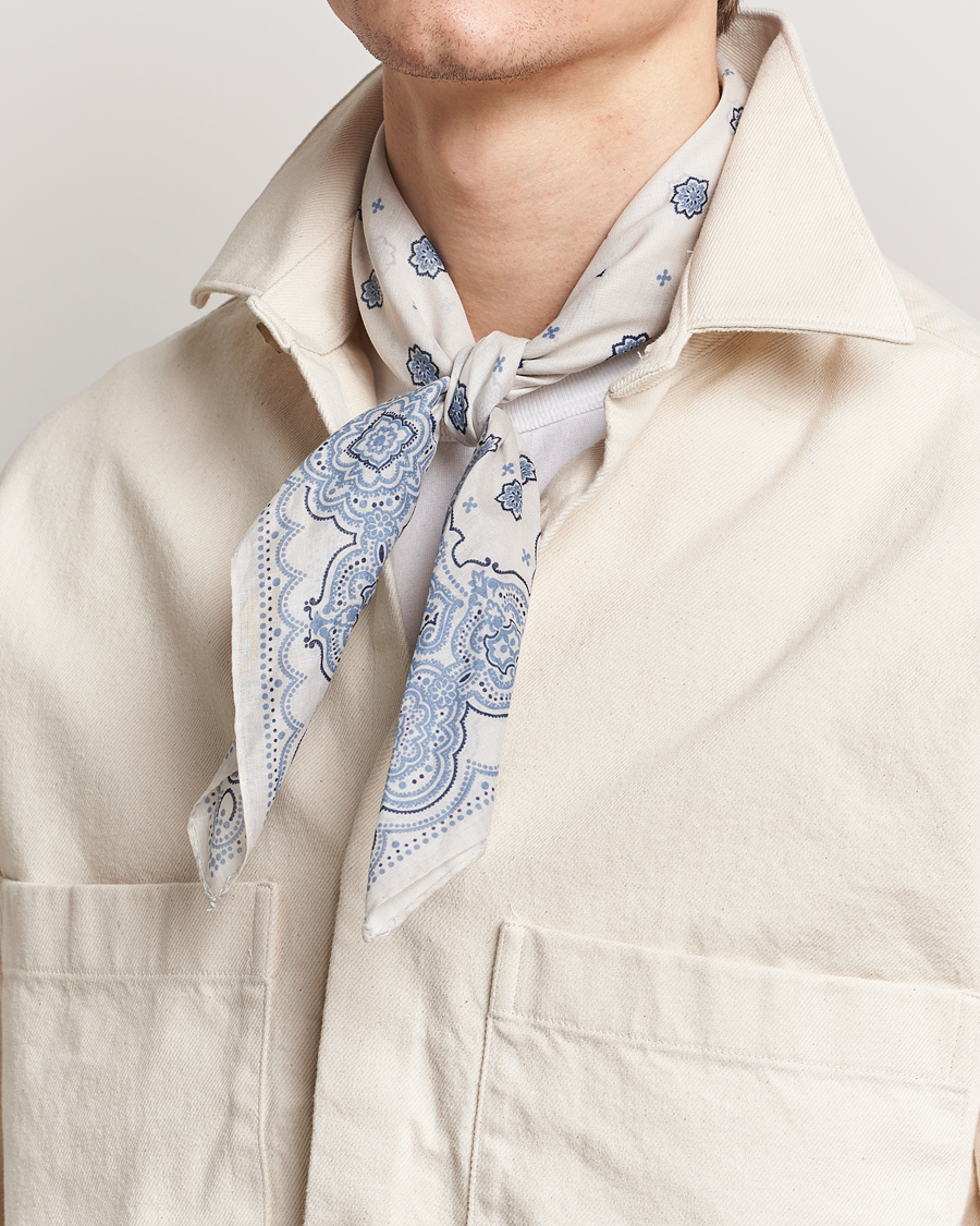Mies | Amanda Christensen Cotton Voilé Printed Medallion Bandana Cream | Amanda Christensen | Cotton Voilé Printed Medallion Bandana Cream