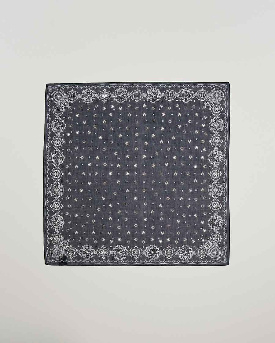 Mies | Amanda Christensen Cotton Voilé Printed Medallion Bandana Navy | Amanda Christensen | Cotton Voilé Printed Medallion Bandana Navy