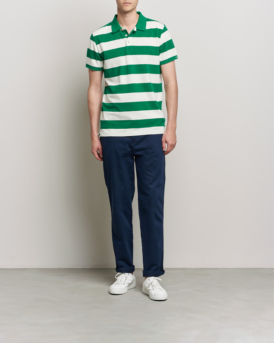 Mies | Alennusmyynti vaatteet | GANT | Barstriped Polo Green/White