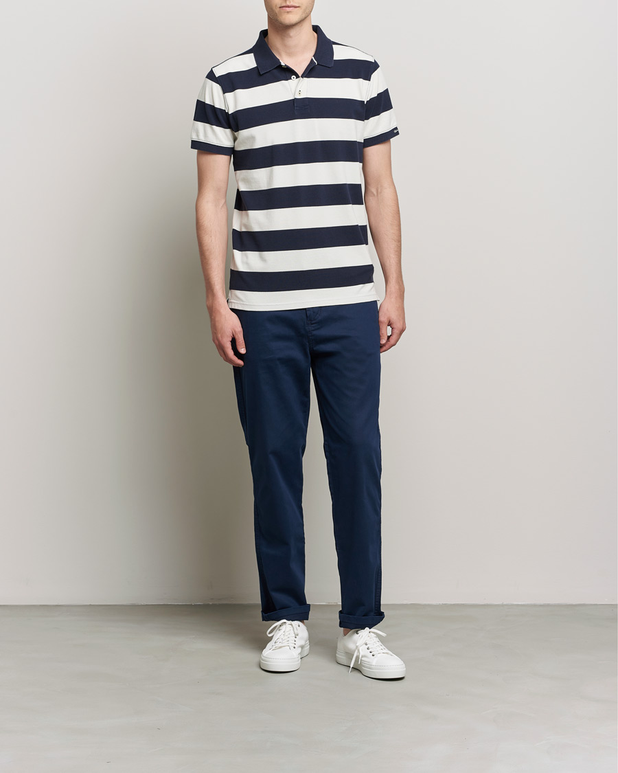 Mies | Pikeet | GANT | Barstriped Polo Navy/White