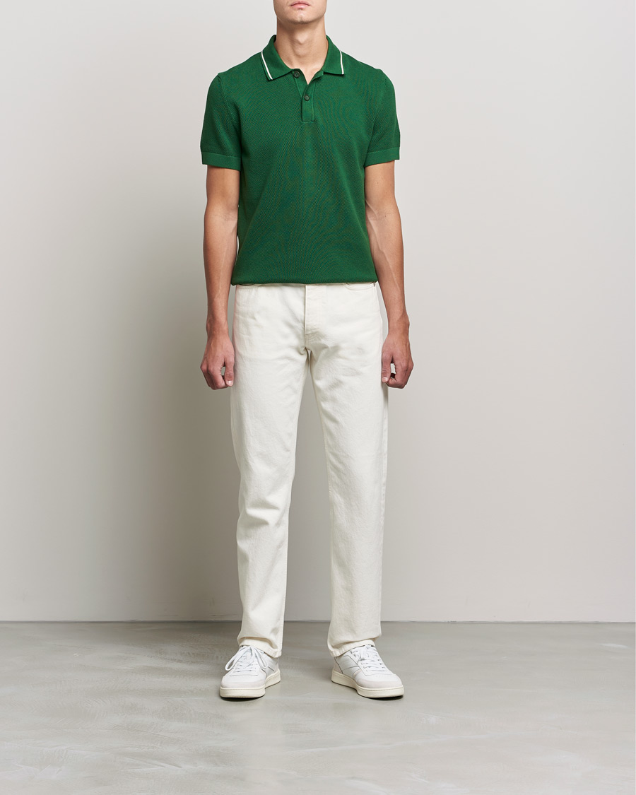Mies | Alennusmyynti vaatteet | GANT | Textured Knitted Polo Forest Green