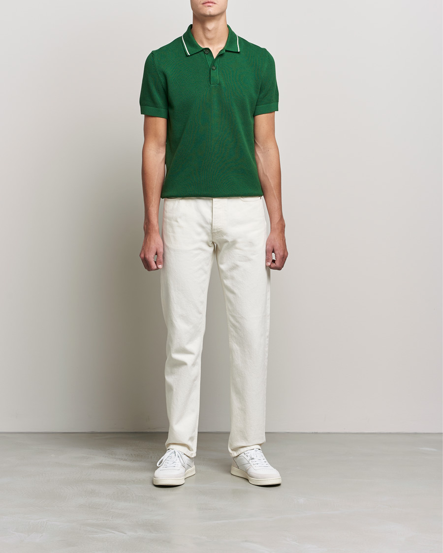 Mies | Pikeet | GANT | Textured Knitted Polo Forest Green