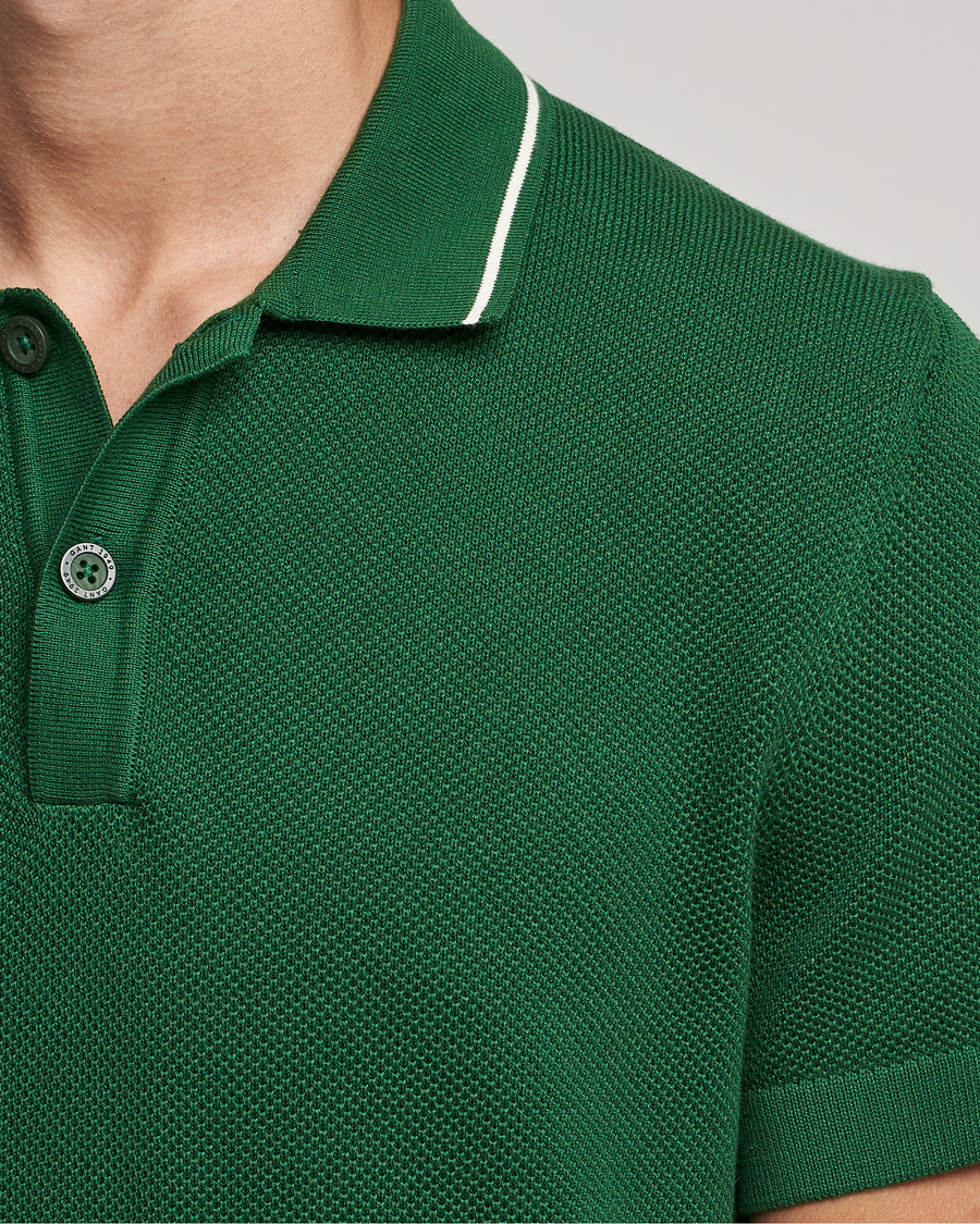 Mies | Pikeet | GANT | Textured Knitted Polo Forest Green