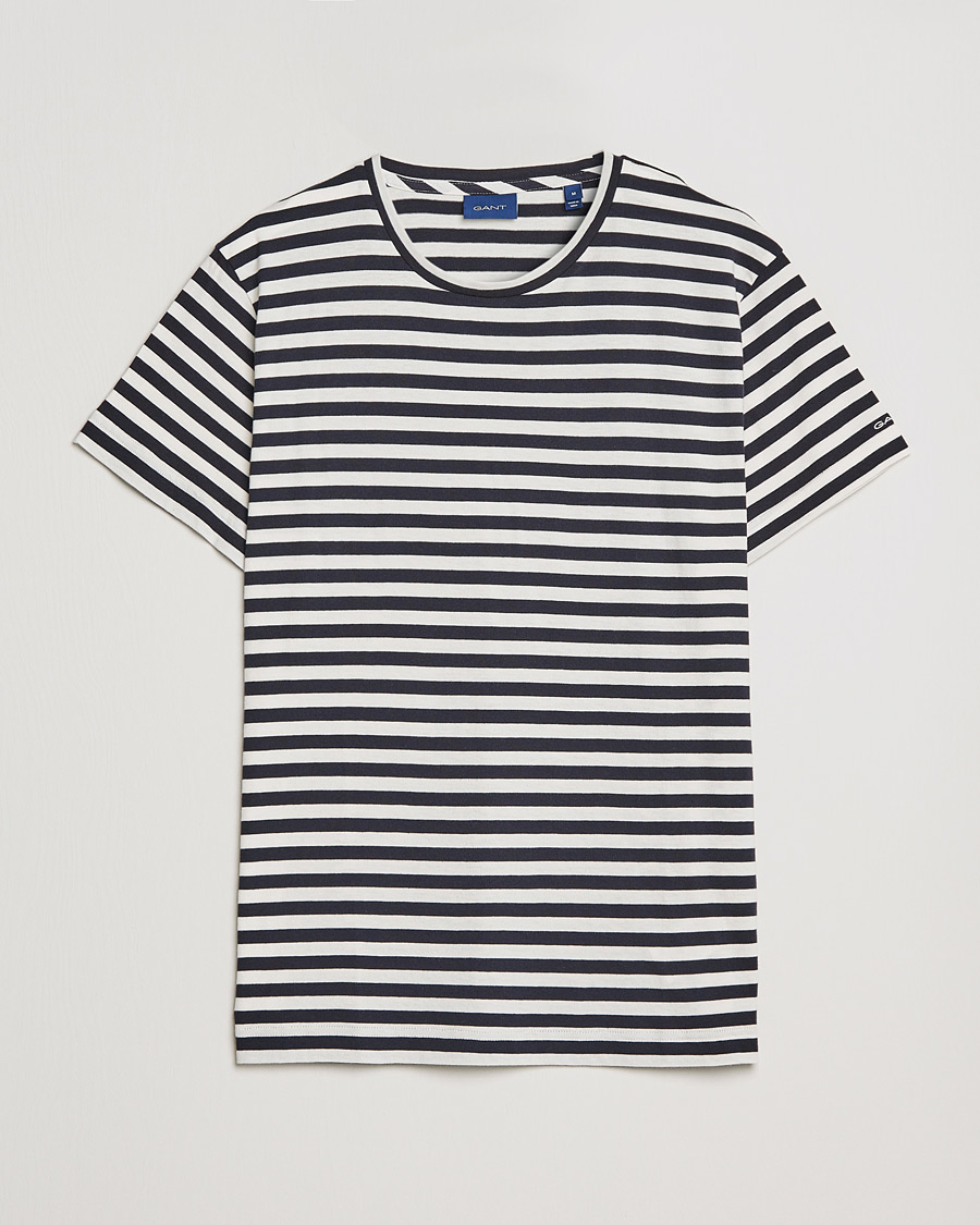 Mies | T-paidat | GANT | Striped Crew Neck Tee Evening Blue